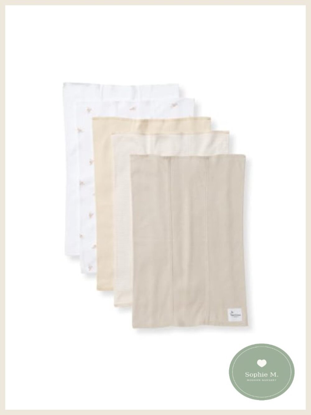 Organic Cotton Burp Cloths 5-Pack 17x11.75 in Soft Absorbent